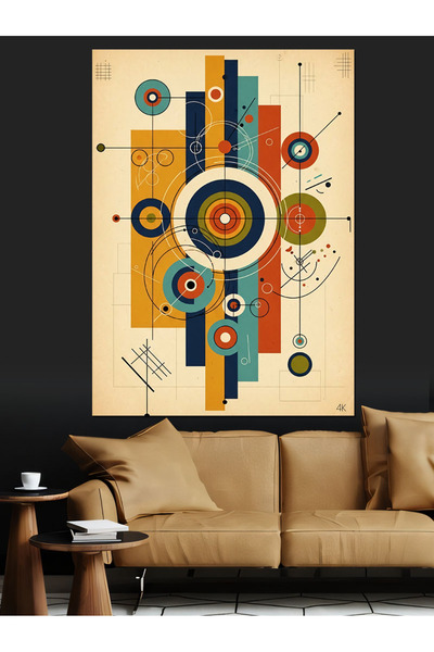 KanvasSepeti Pictură în ulei geometrică și de înaltă calitate texturat Canvas...