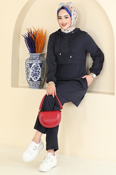 ModaMerve Kapüşonlu Rahat İkili Takım PL9210-MS Laci