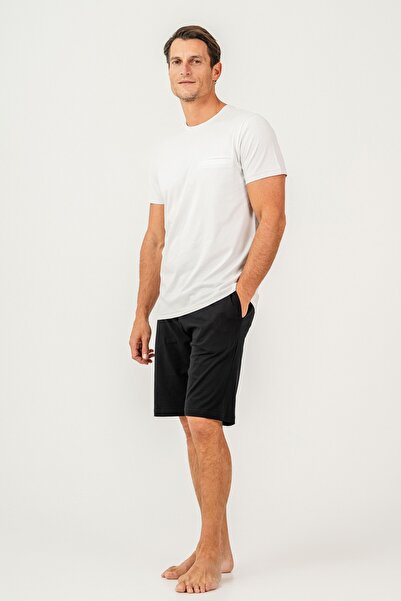 Arnetta 100% Cotton Cotton Piece Men's Bermuda Shorts Pajama Set Wide Size Op...