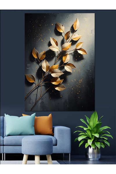 KanvasSepeti Culoare aurie Vopsea în ulei de înaltă calitate texturat Pânză C...