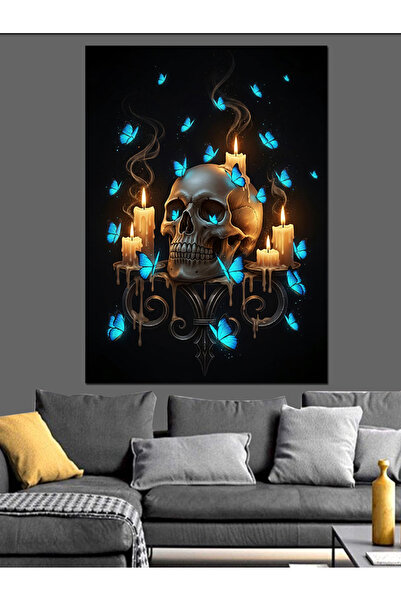 KanvasSepeti Mumlar Ve Mavi Vopsea în ulei de înaltă calitate texturat Canvas...