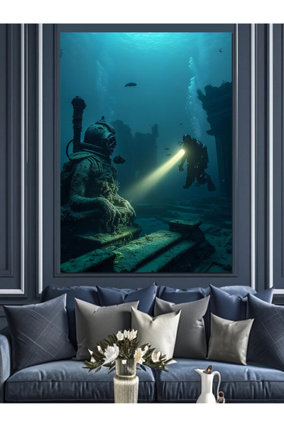 KanvasSepeti Subacvatic Antic Pictură în ulei de înaltă calitate texturat Can...