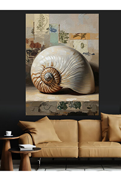 KanvasSepeti Antik Deniz Kabuğu Pictură în ulei de înaltă calitate texturat C...