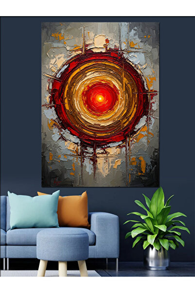 KanvasSepeti Foc și lumină abstracte Pictură în ulei de înaltă calitate textu...