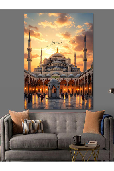 KanvasSepeti Νυχτερινό Ναό και Υψηλής ποιότητας ελαιογραφία Με υφή Καμβάς ζωγ...