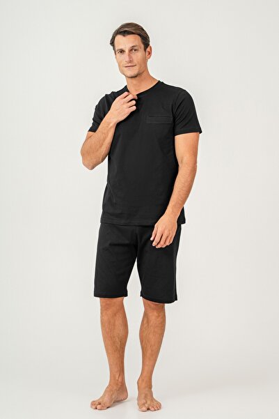 Arnetta 100% Cotton Cotton Piece Men's Bermuda Shorts Pajama Set Wide Size Op...