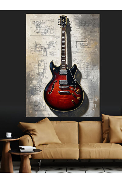 KanvasSepeti Pictură în ulei de înaltă calitate pe note muzicale texturat Can...