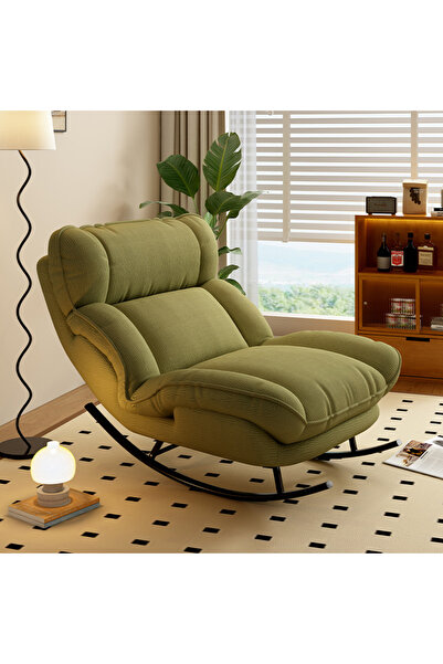 ZUIHAO كرسي هزاز مع مسند ظهر قابل للتعديل ووسادة مبطنة وسرير أريكة متكئ وكرسي...