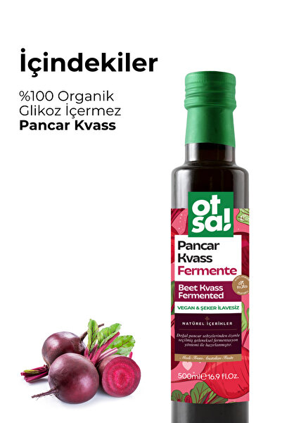 Otsa Fermente Pancar Kvass – Şeker İlavesiz Vegan İçecek 500 ml