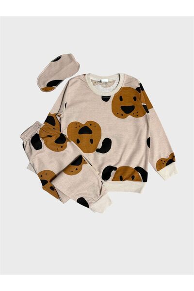 ALİŞ KİDS Set de pijamale pentru băieți, bumbac piese, bej, drăguț, câine, cu...