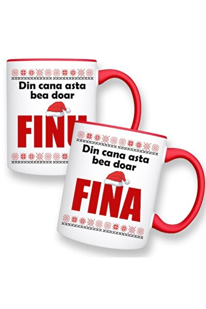 OEM Set of 2 mugs with message: 'From this mug only the fine drinks'