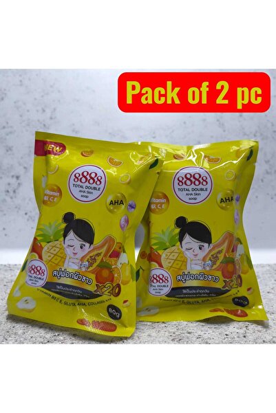 8888 TOTAL DOUBLE AHA Skin Soap from Thailand COMBO PACK – Brightening & Deep...