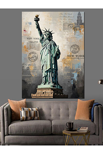 KanvasSepeti Άγαλμα της Ελευθερίας Υψηλής ποιότητας ελαιογραφία Με υφή Καμβάς...