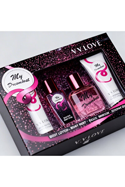 V.V LOVE Gift Set for Women 4 Pieces – Perfume 100 ml, Body Spray, Shower Gel...