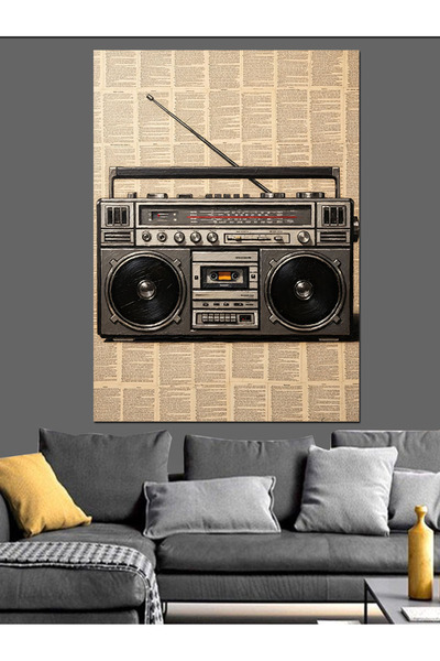 KanvasSepeti Nostaljik Radyo Ve Yüksek kaliteli yağlı boya dokulu Kanvas Canv...