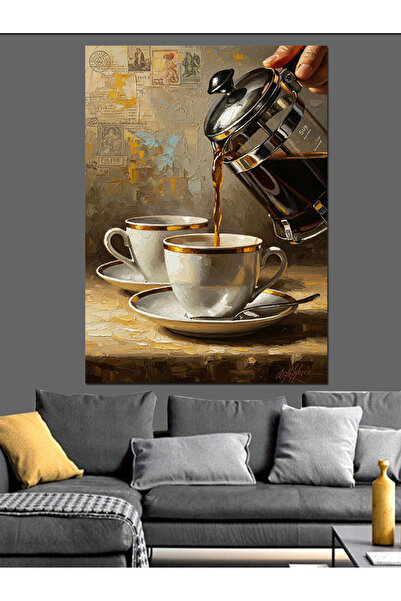 KanvasSepeti Fincana Kahve Vopsea în ulei de înaltă calitate texturat Canvas ...