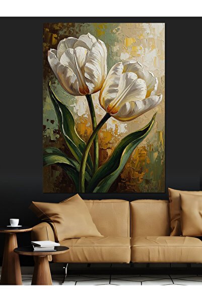 KanvasSepeti Artistic White Vopsea în ulei de înaltă calitate texturat Canvas...