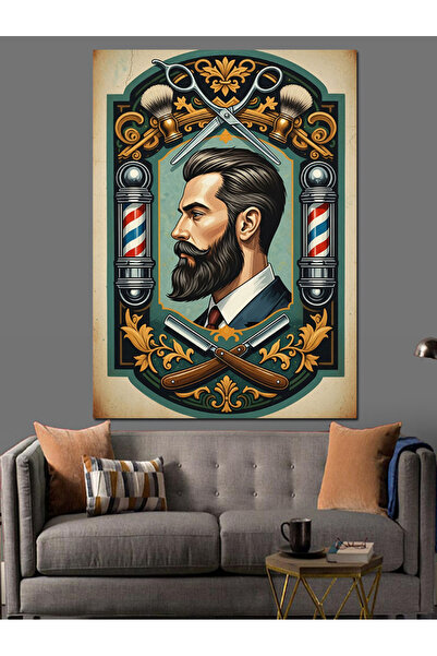 KanvasSepeti Κουρείο Υψηλής ποιότητας ελαιογραφία Με υφή Καμβάς ζωγραφικής σε...