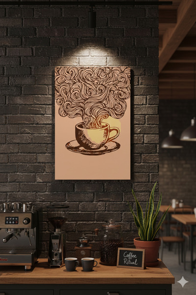 BLT DİZAYN Aroma Swirl Artistic Design Modern Glass Painting