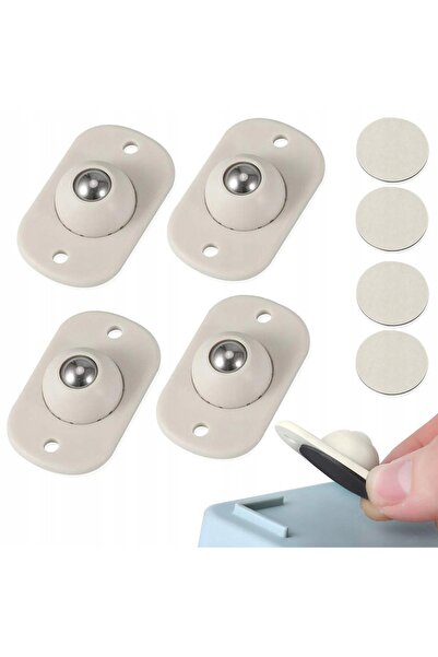 zola Set of 4 self-adhesive furniture castors, universal, white, 4.5x2.8x2 cm