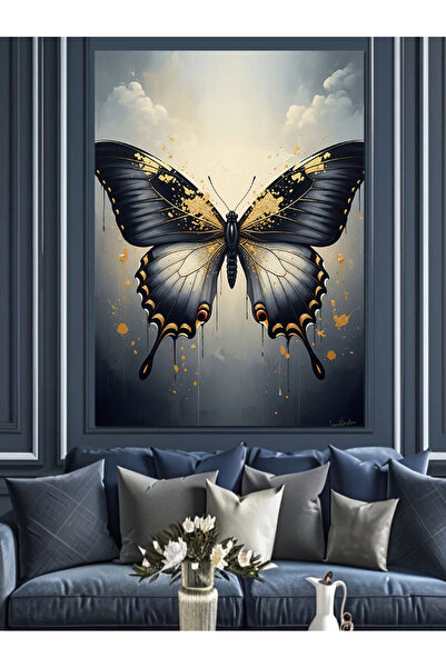 KanvasSepeti Aur negru Pictură în ulei de înaltă calitate texturat Canvas Can...