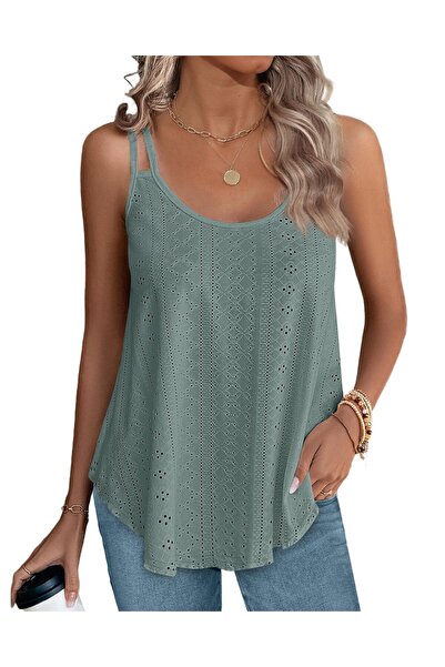 Sthxyfaith summer Women Tank workout Tops Dressy Casual Scoop Neck Cute Eyele...