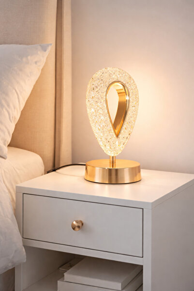 Fer Avize Arel Modern Masa Lambası Enerji Tasarruflu Dekoratif Led Abajur(Gün...