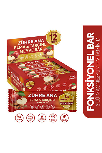 Zühre Ana Apple and Cinnamon Fruit Bar 35 gr. x 12 pieces χωρίς γλουτένη / ve...