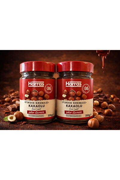 Harras Kakao Fındık Kreması Şeker İlavesiz 350 g x 2 Adet