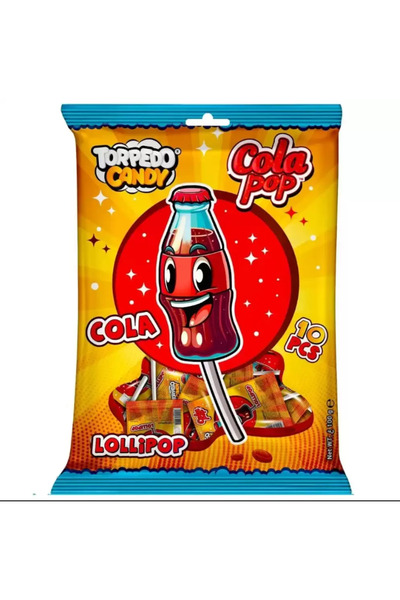 TORPEDO Candy Cola Pop Cola Flavored Lollipop 10pcs