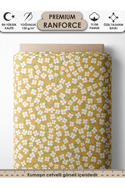 FabricsTown %100 Pamuk Ranforce Kumaş 100x240 cm 120 g/m² Dijital Baskı Premi...