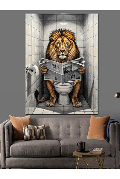 KanvasSepeti Tuvaletă cu ziare Pictură în ulei de înaltă calitate texturat Ca...