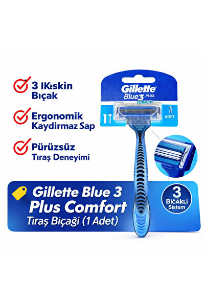 CT STONES Blue 3 Plus Comfort Razor 1 Piece – 3-Blade Ergonomic Strappy Men's...