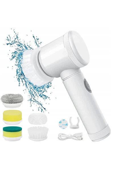 Hurt Rotating cleaning brush, universal, 4 heads, USB charging, plastic