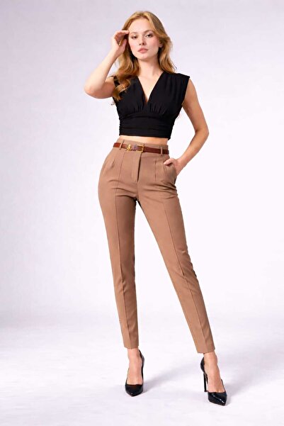 ANATOLIATEKSTILE Pantaloni Damă Eleganți, Office Business Casual Fara Curea –...