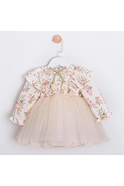 Cumino Collar Detail Lined Girl's Dress