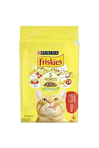 Friskies Dry Food for Cats, Beef, Chicken and Vegetables, 10 kg