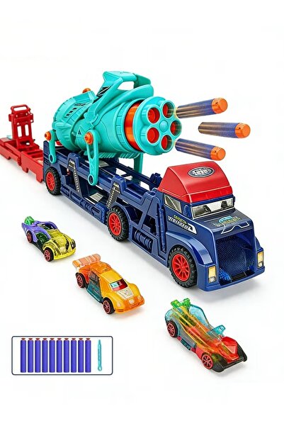 Generic 2-In-1 Truck Toy Race Car Track Toy with Launcher Folding Truck Catap...