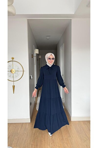 MİREL BUTİK Women's Princess Dress Bow Detail Medina Silk