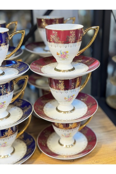 hediye Esterhomedecor 6 Person Porcelain Coffee Cup Set