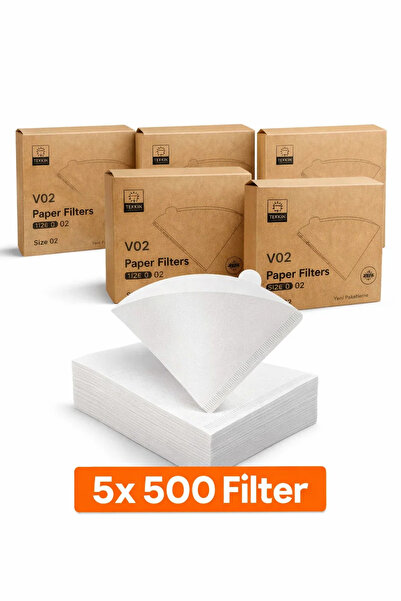 Tektık 500 Piece Coffee Paper Filter V60 Size 02 White without bleached 100% ...