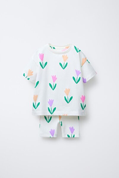 Magu Set de bumbac piese pentru fete imprimeu floral tricou și set de colanți...