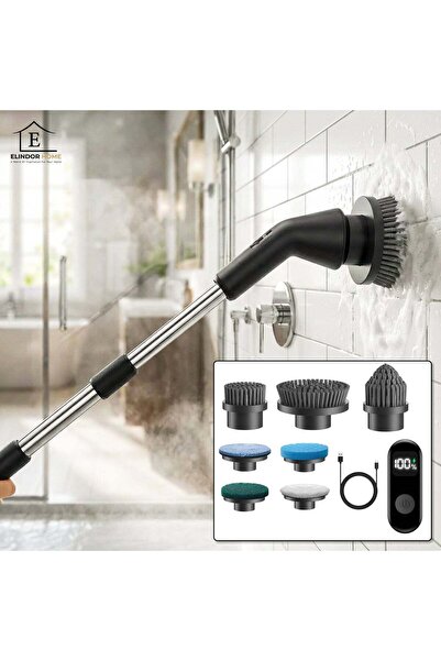 Elindor ® Rotating Electric Brush, IPX7, 7 Interchangeable, Bathroom, Floor, ...