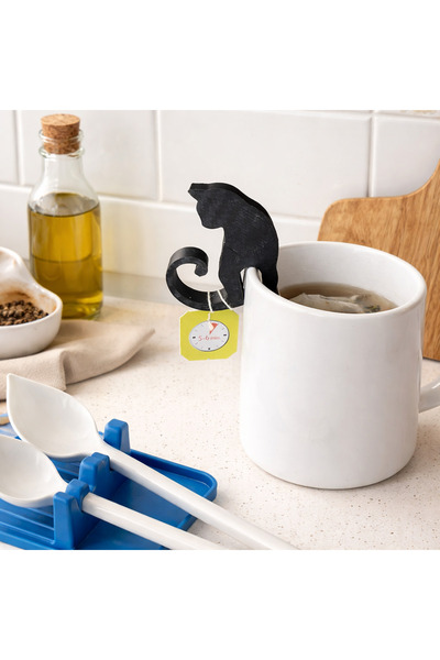 DERYA3D Maker shop Cat Figured Cup Hanger Tea Infuser Apparatus with Cup Hang...