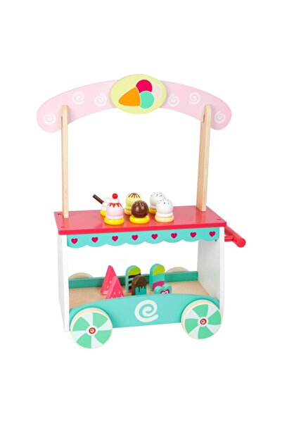 Small Foot Cărucior de înghețată din lemn pentru copii, 19 piese, Small Foot,...
