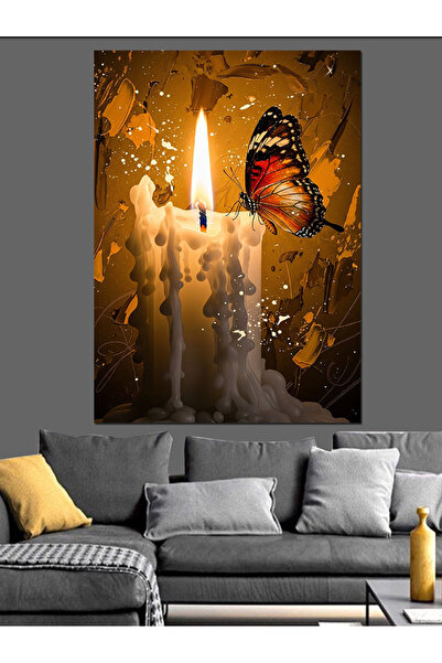 Artmeg Figurină decorativă de fluture colorată la lumina lumânărilor - Tablou...