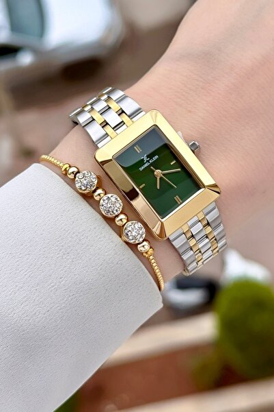 Daniel Klein 22 mm Women's Wristwatch and Bracelet with Green Dial, Gold Gray...