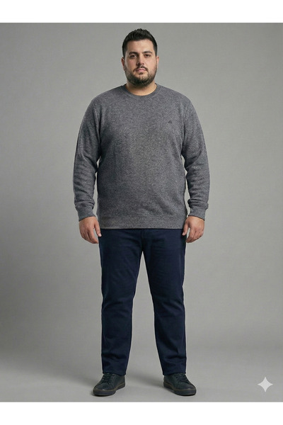 TANİŞ GİYİM Cycling Collar Sweatshirt in Large Size