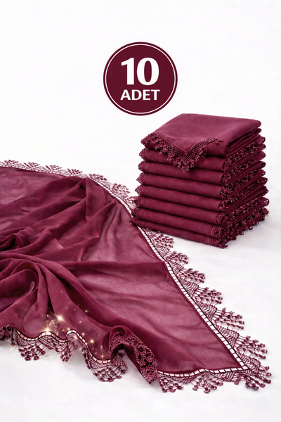 Paciqa Γυναικείο σιφόν σετ Δαντέλα τεμαχίων με κεντητό κάλυμμα με βελόνα 70x1...