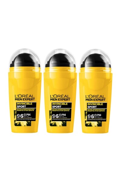 L'Oreal Paris Invincible Sport 96 Saat Etkili Roll-On, 50ml x 3 Adet